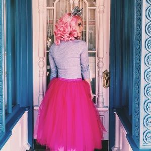 hot pink tulle skirt